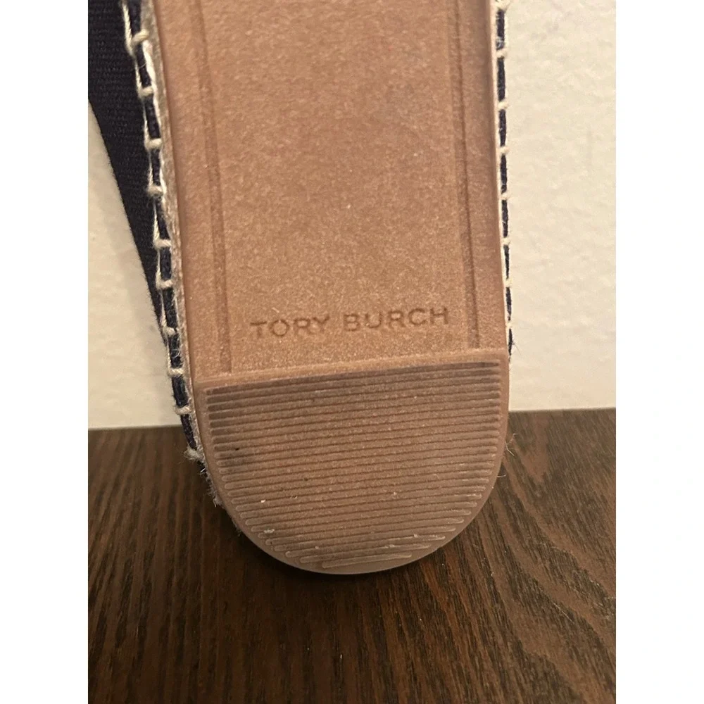 Tory Burch SeaHorse Espadrille Women's Flats Size 7.5 M Navy Blue